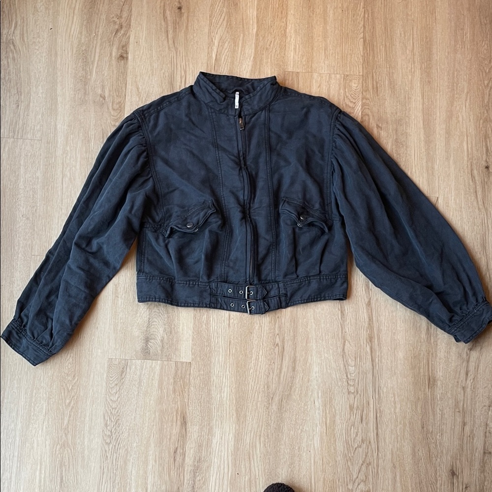 Free People Dark Gray Utility Jacket